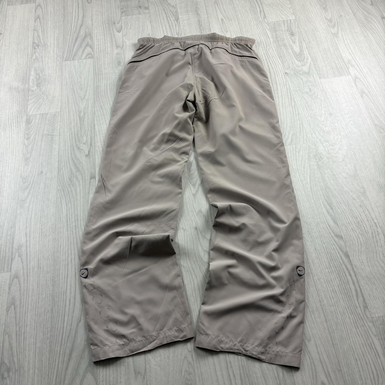 VINTAGE Y2K NIKE LOW RISE BAGGY TRACKSUIT BOTTOMS BEIGE
