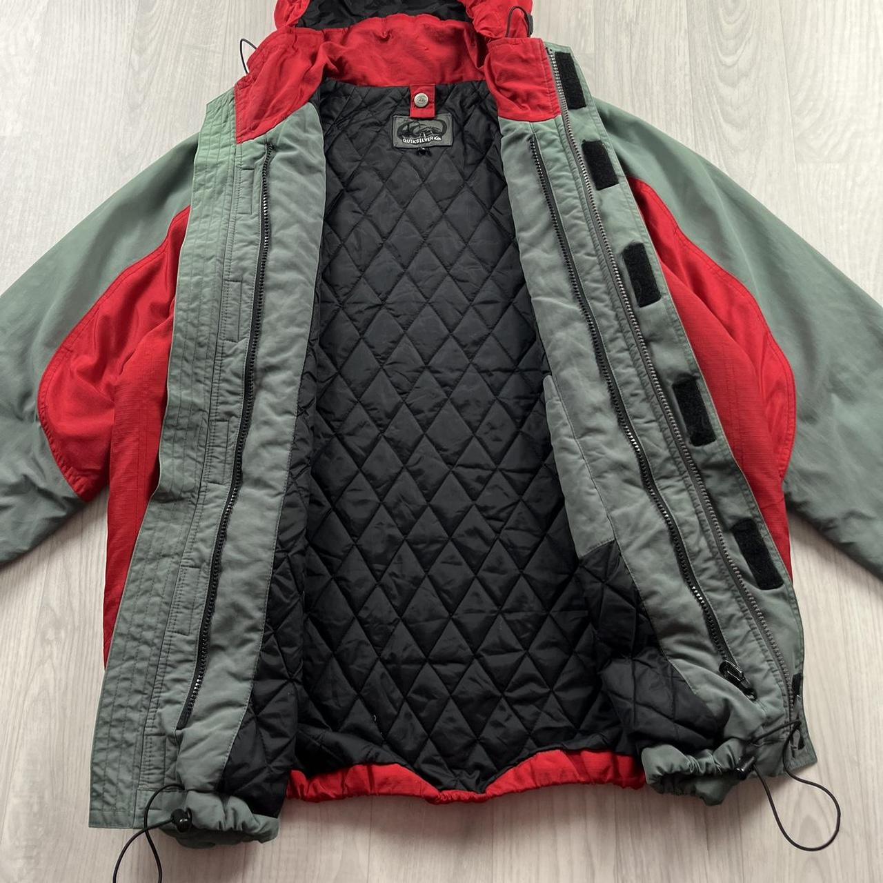 VINTAGE 00s QUIKSILVER TECHNICAL JACKET RED GREY