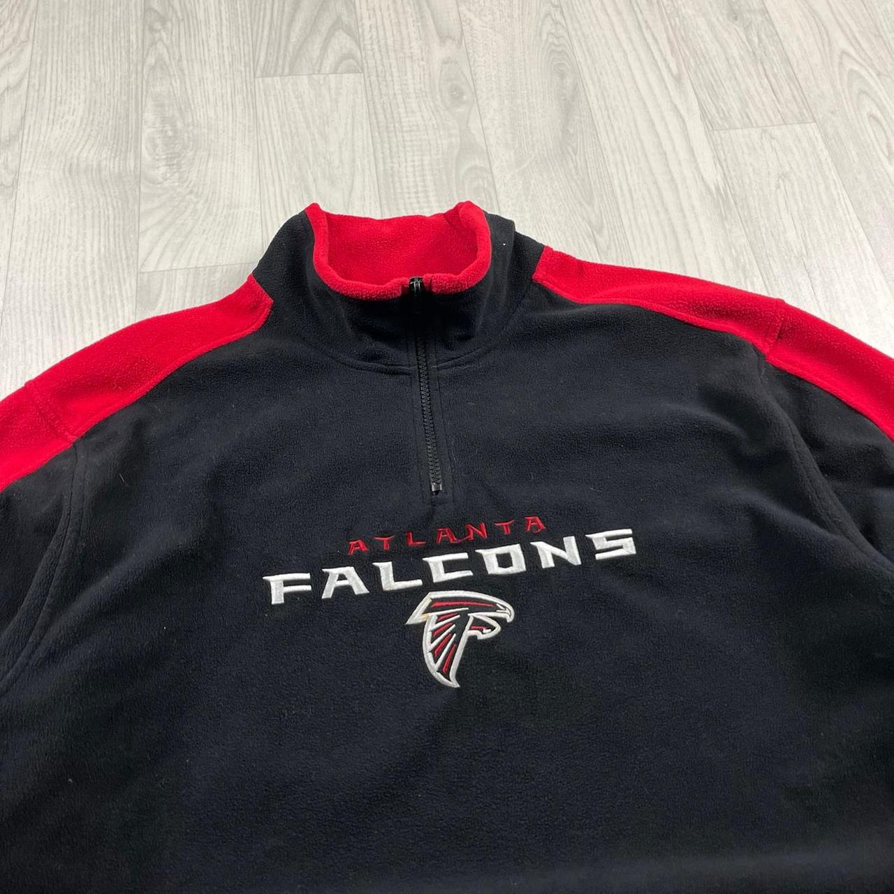 VINTAGE Y2K REEBOK ATLANTA FALCONS QUARTER ZIP FLEECE SWEATSHIRT BLACK RED