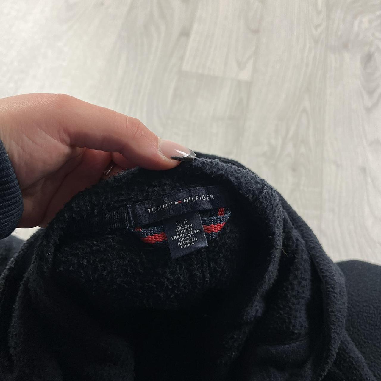 VINTAGE Y2K TOMMY HILFIGER ZIP FLEECE HOODIE BLACK