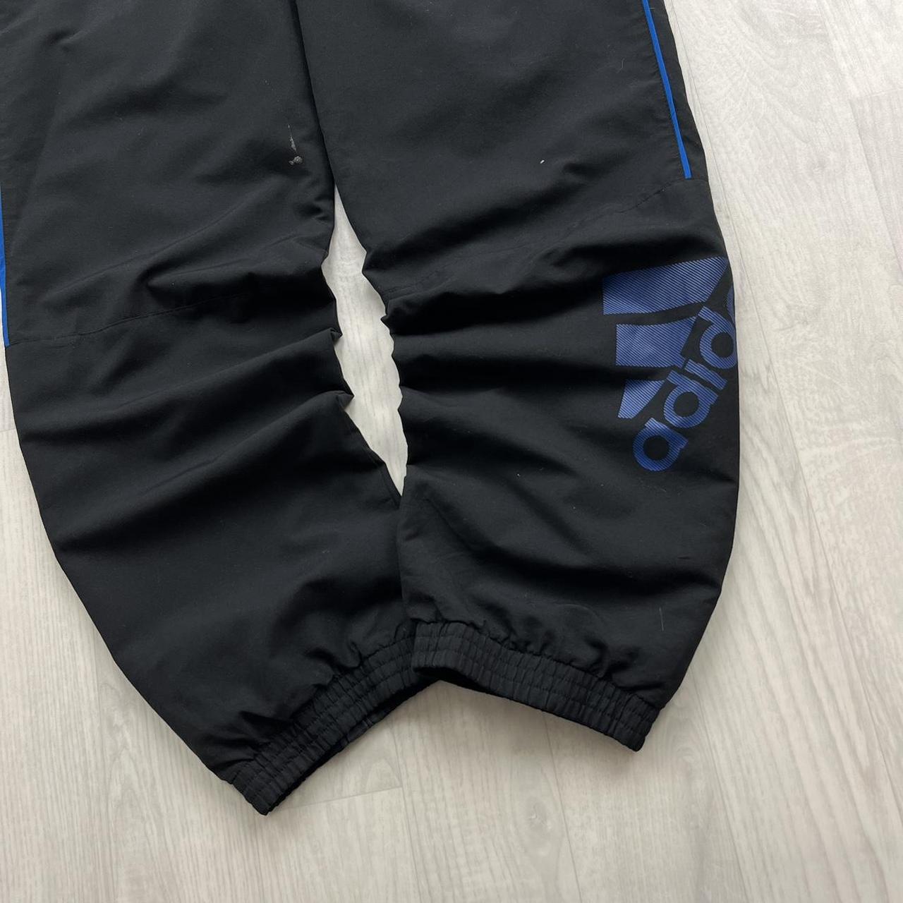 VINTAGE Y2K ADIDAS SIDE STRIPE BAGGY TRACKSUIT BOTTOMS BLACK