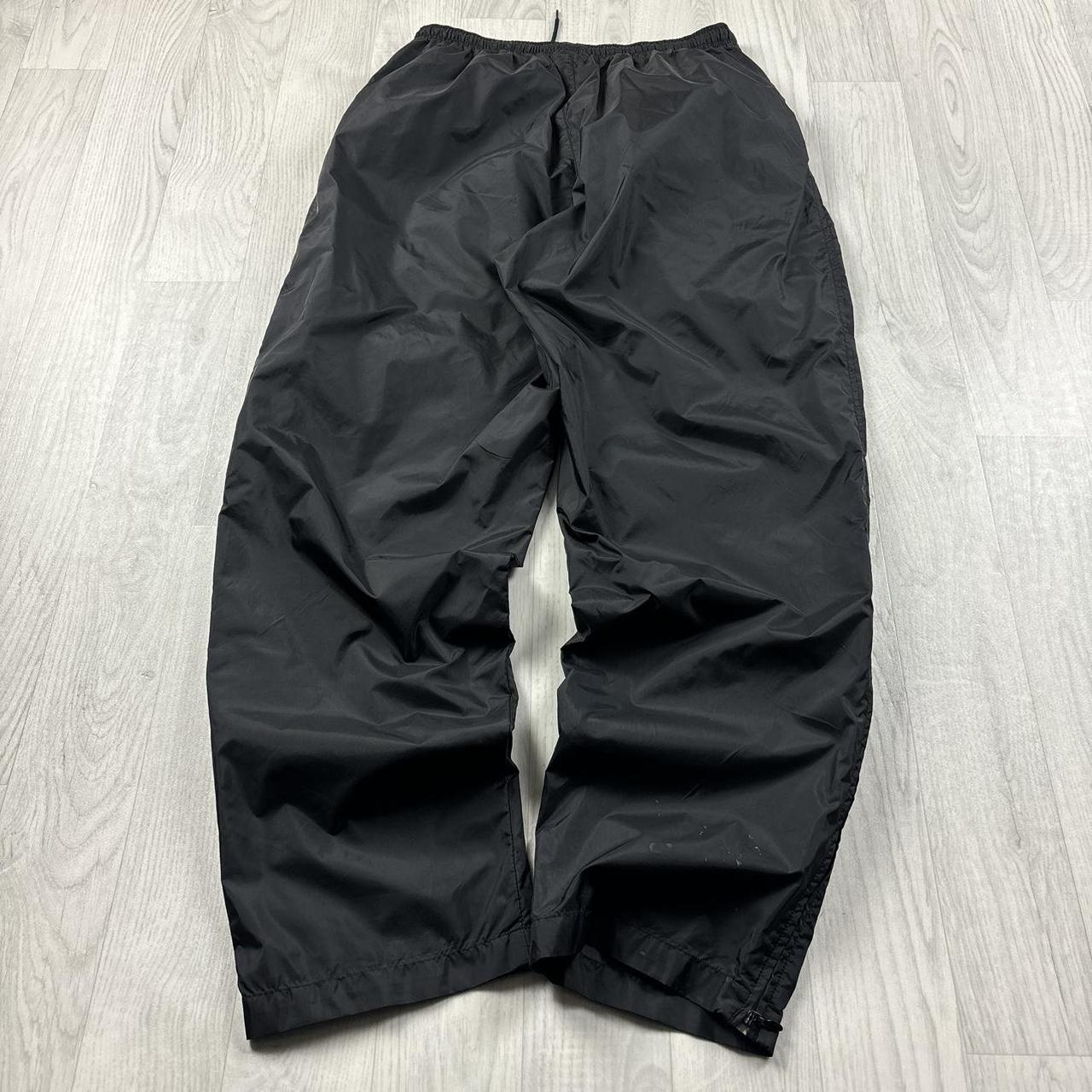 VINTAGE Y2K ADIDAS BAGGY SHELL TRACKSUIT BOTTOMS BLACK