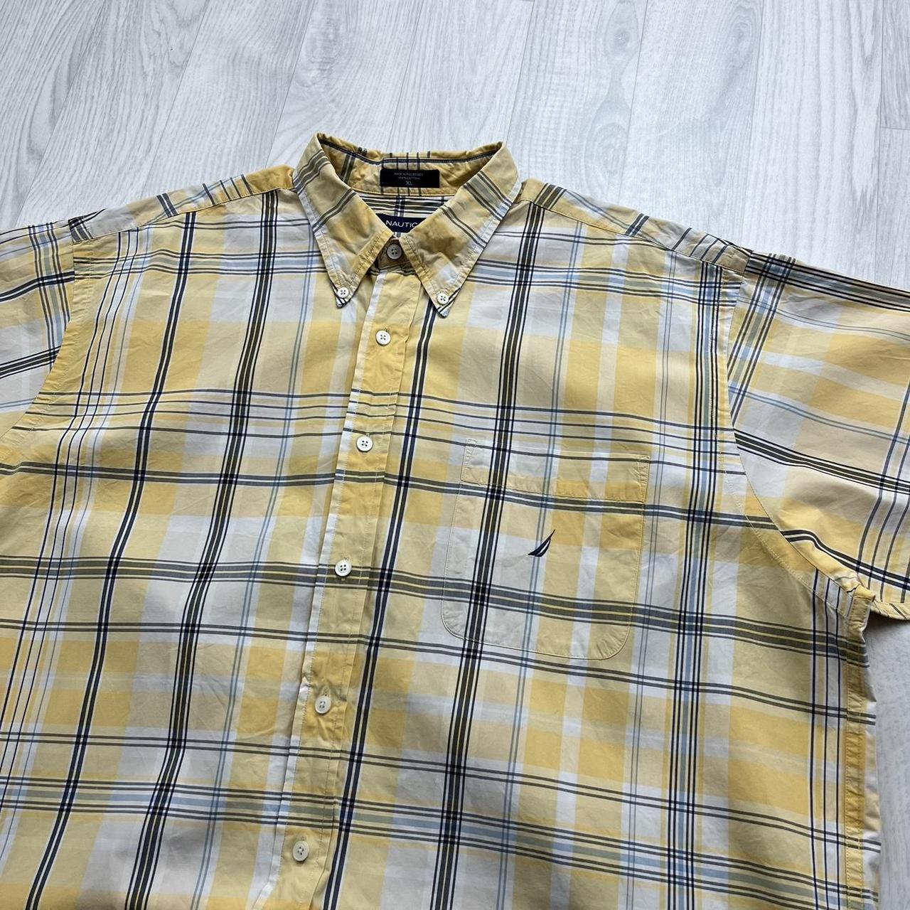 VINTAGE Y2K NAUTICA SHORT SLEEVE SHIRT YELLOW