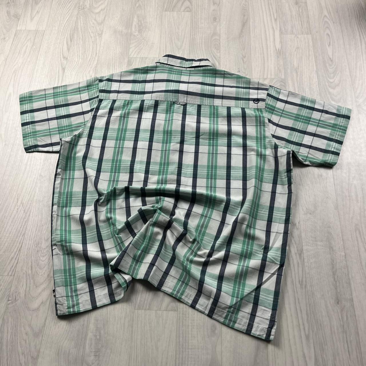 VINTAGE Y2K ANIMAL CHECKERED SHORT SLEEVE SHIRT GREEN