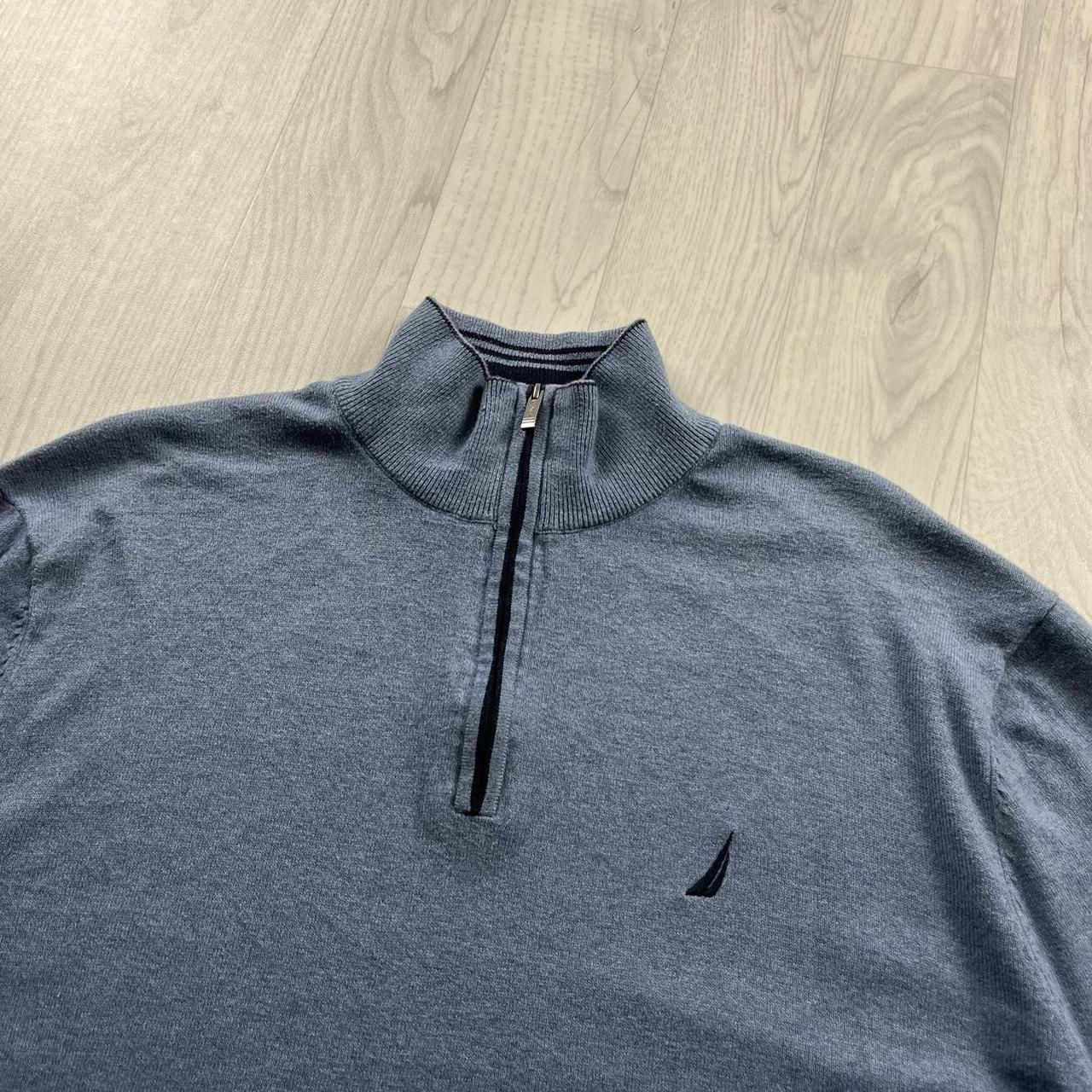 VINTAGE Y2K NAUTICA QUARTER ZIP KNITTED JUMPER BLUE