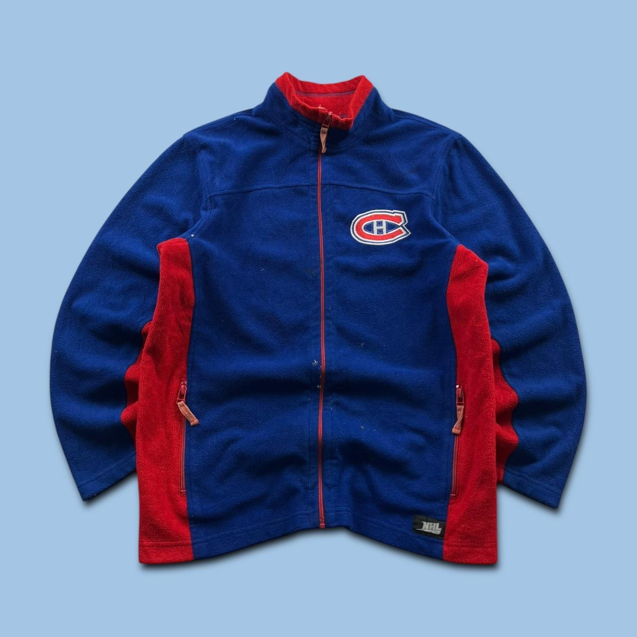 VINTAGE Y2K NHL ZIP UP TECHNICAL FLEECE BLUE RED