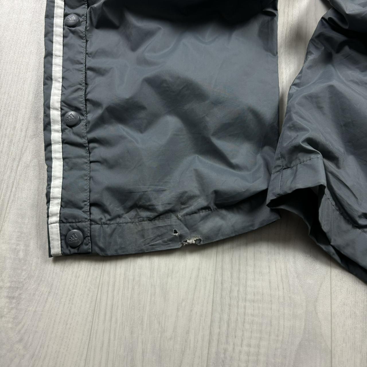 VINTAGE Y2K ADIDAS POPPER BAGGY TRACKSUIT BOTTOMS GREY