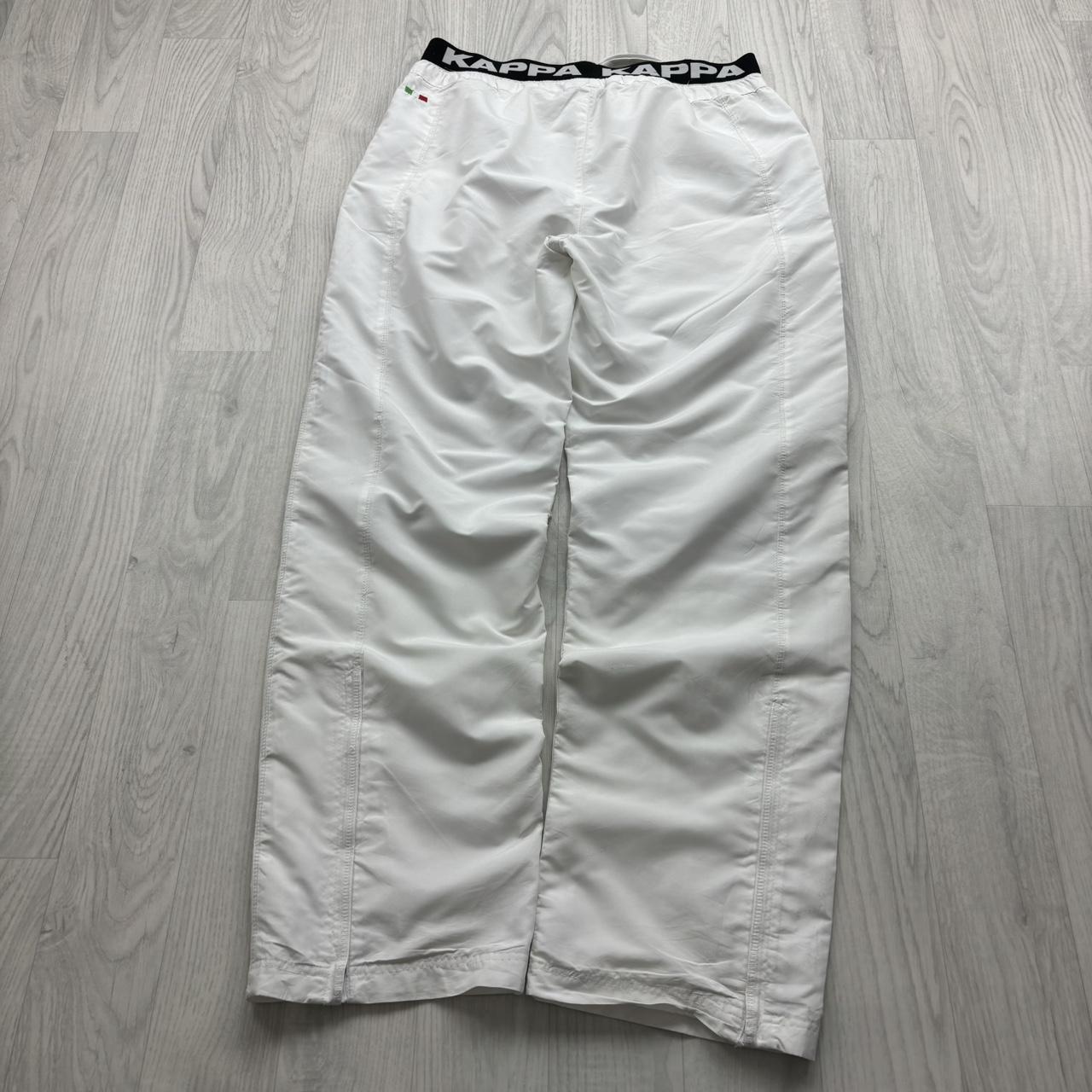 VINTAGE Y2K KAPPA BAGGY TRACKSUIT BOTTOMS WHITE
