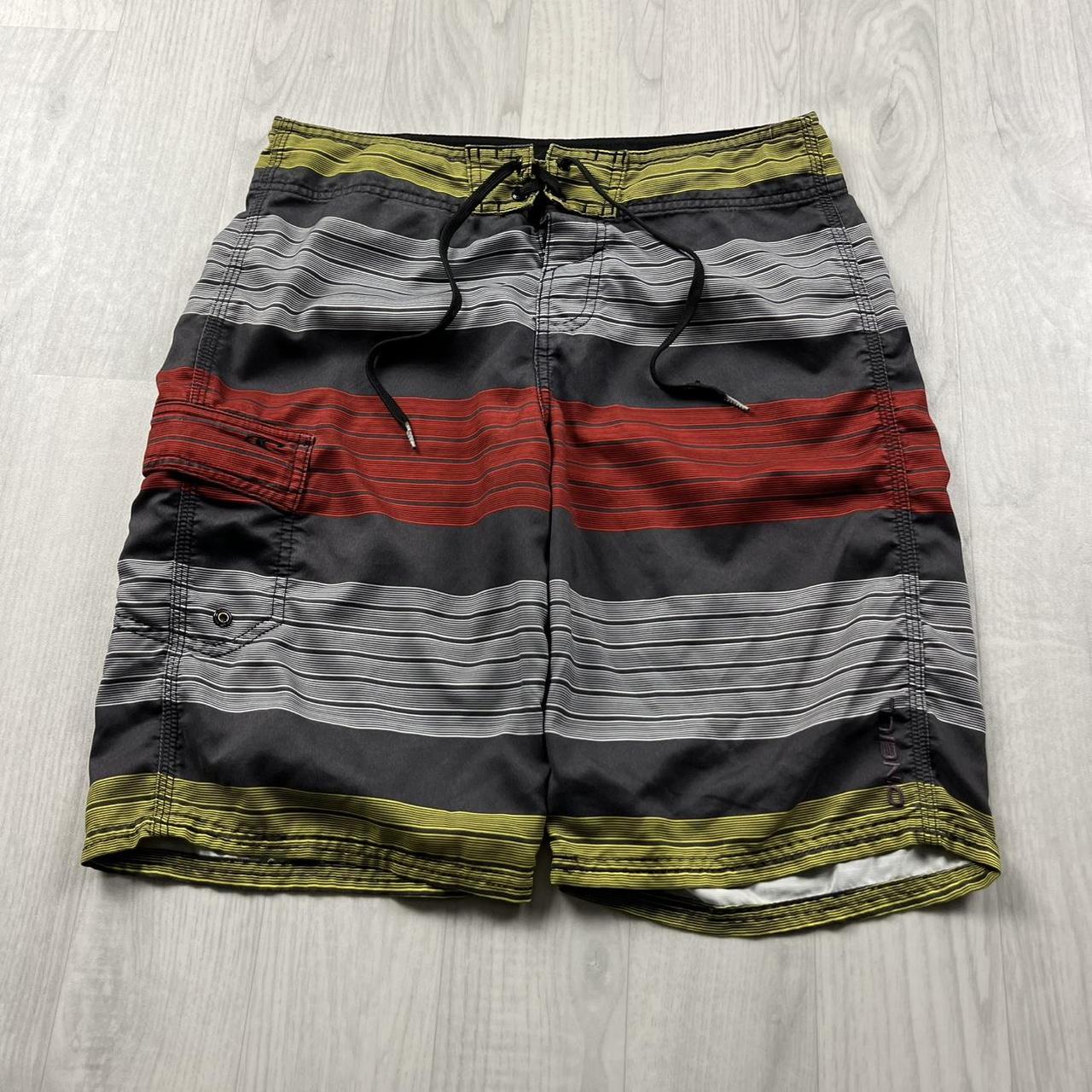 VINTAGE Y2K O’NEILL STRIPED BAGGY LOOSE BOARD SURF SHORTS MULTI