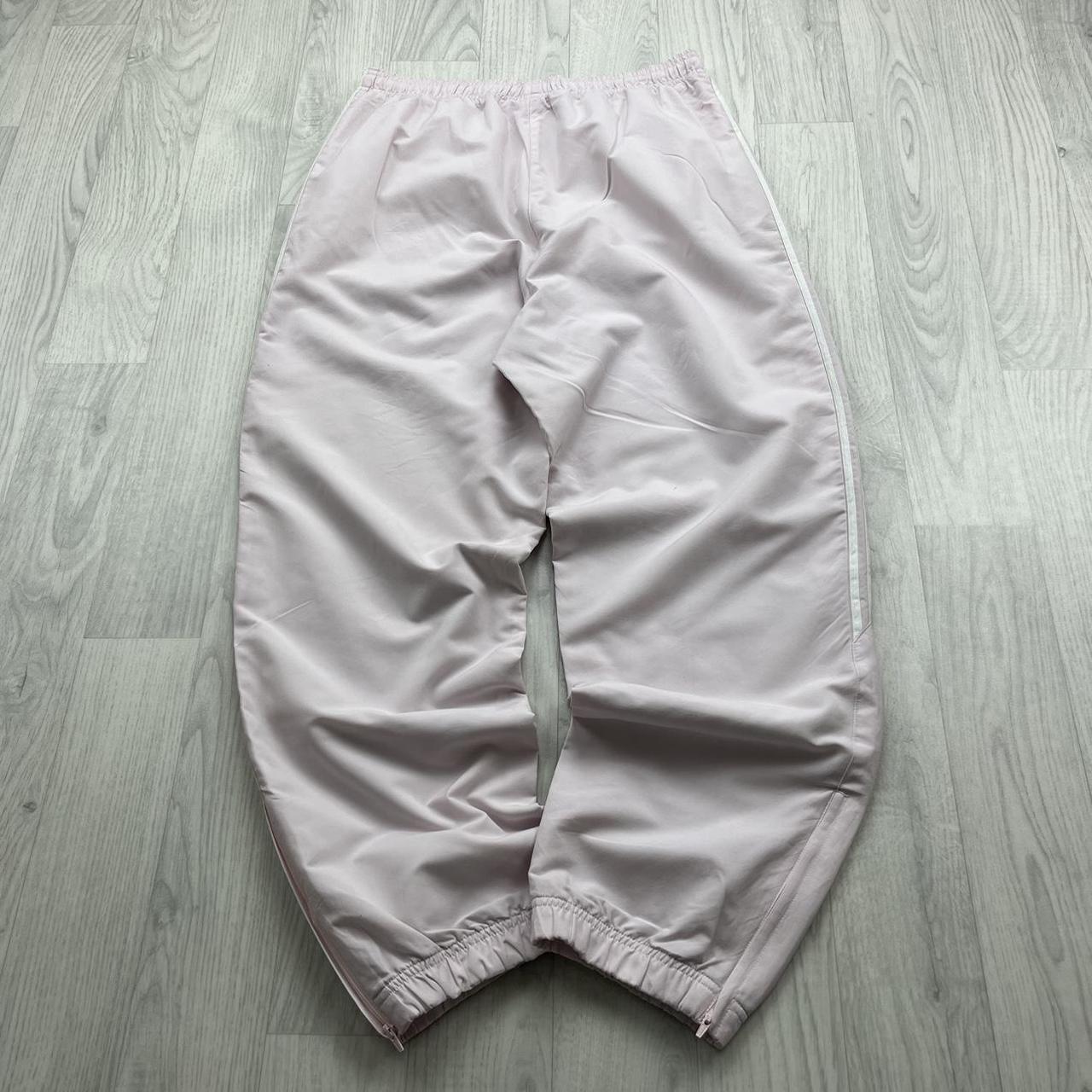 VINTAGE Y2K ADIDAS SIDE STRIPE BAGGY TRACKSUIT BOTTOMS PINK
