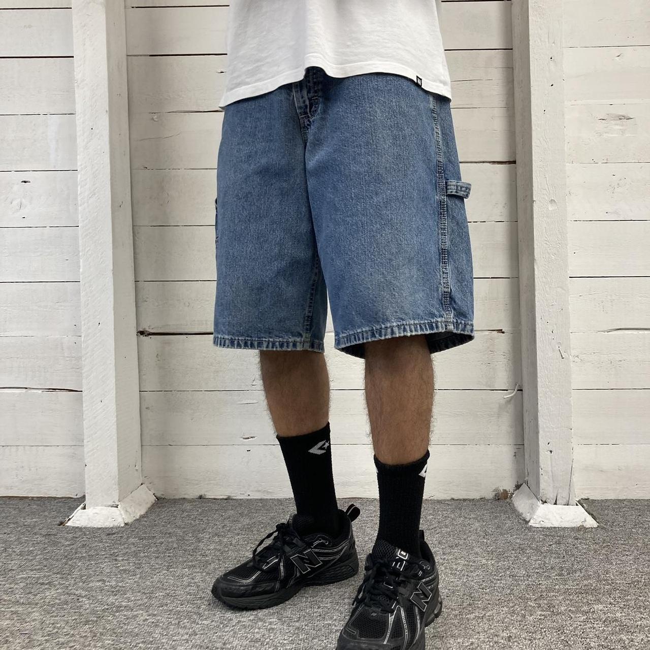 VINTAGE LEE BAGGY CARPENTER JORTS BLUE (36w)