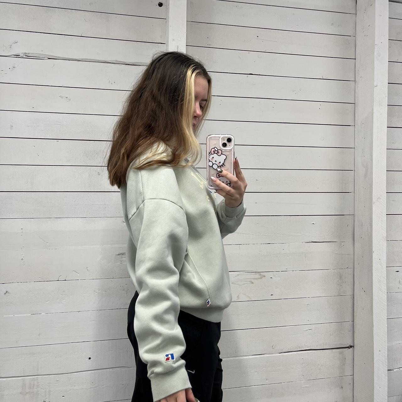 VINTAGE Y2K RUSSELL ATHLETIC SPELL OUT SWEATSHIRT PASTEL GREEN