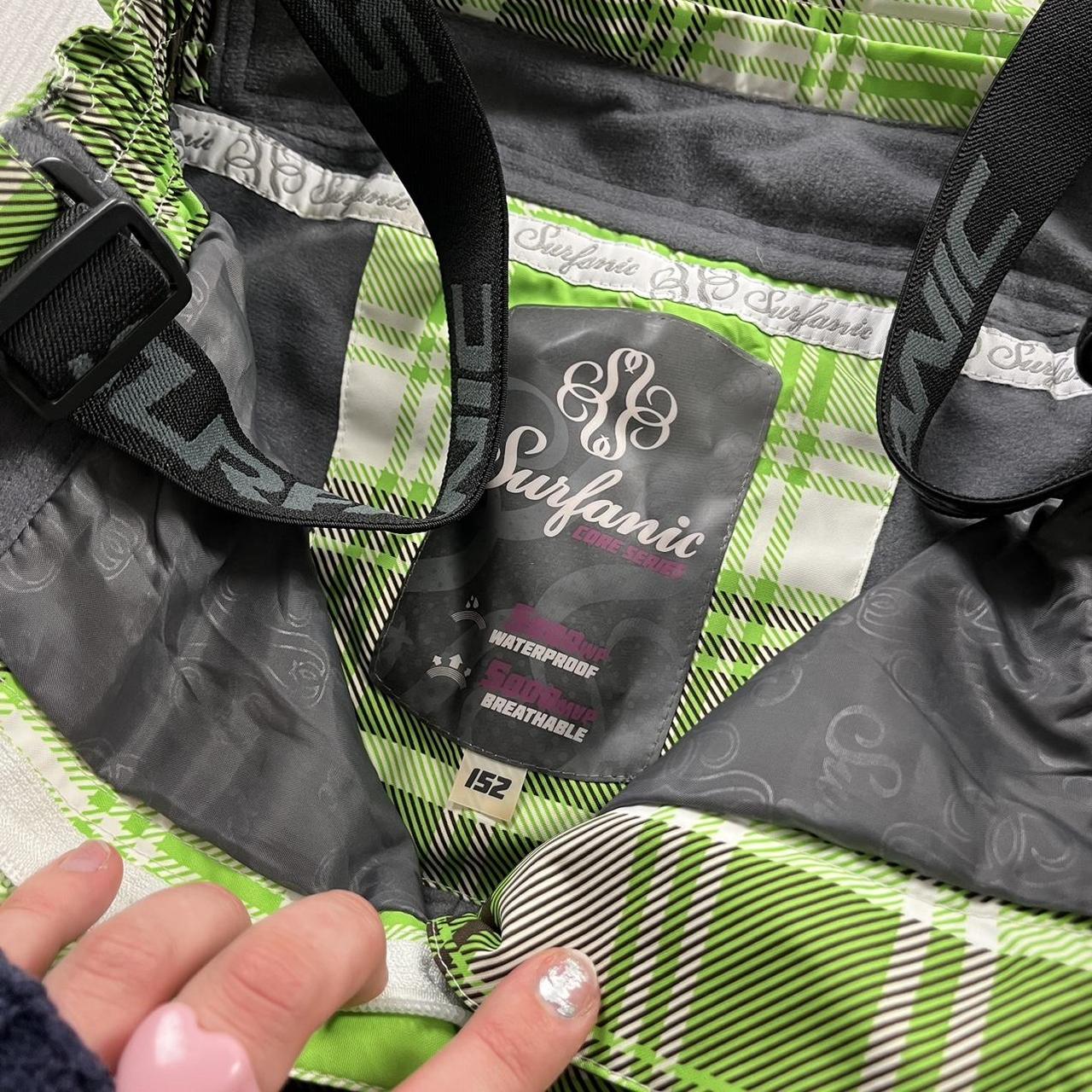 VINTAGE Y2K SURFANIC BAGGY CHECKERED SKI PANTS SALOPETTES GREEN