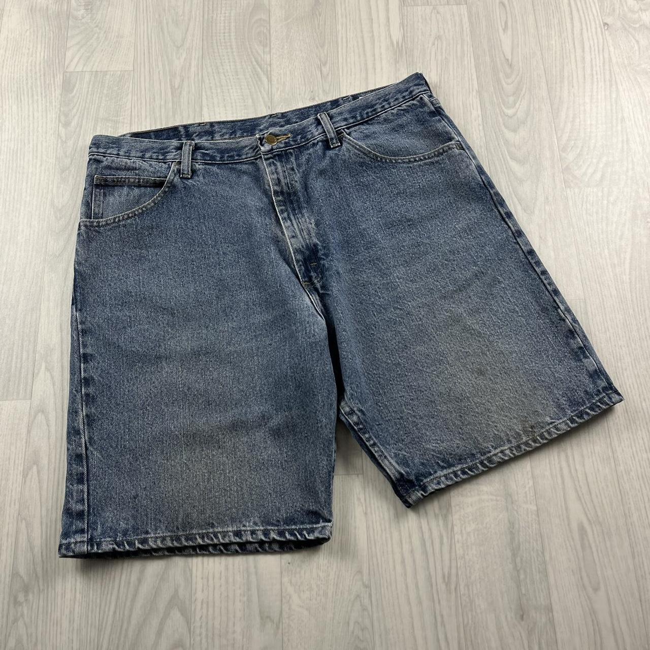 VINTAGE WRANGLER BAGGY LOOSE SKATER JORTS BLUE (38w)