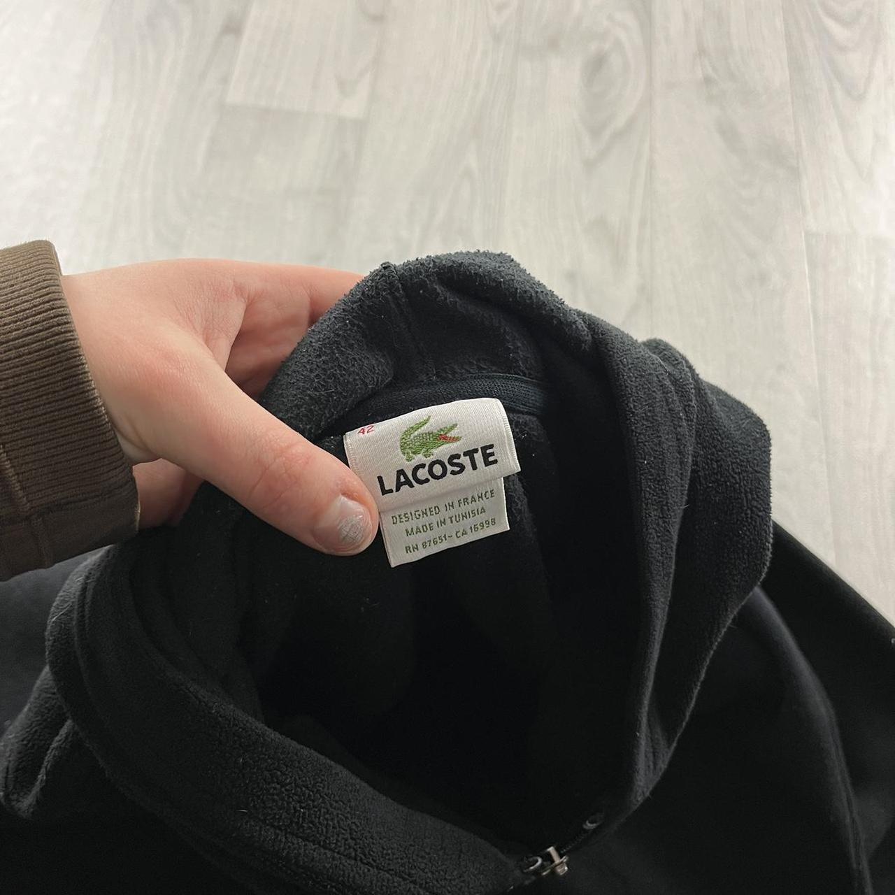 VINTAGE Y2K LACOSTE FLEECE ZIP HOODIE BLACK