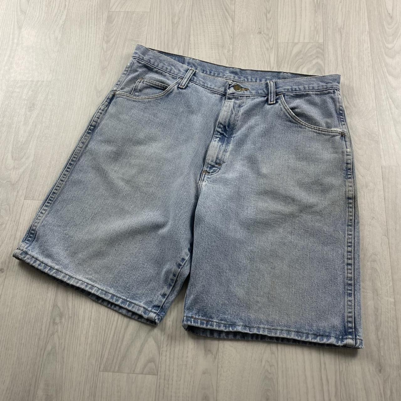 VINTAGE WRANGLER BAGGY LOOSE SKATER JORTS LIGHT BLUE (35w)