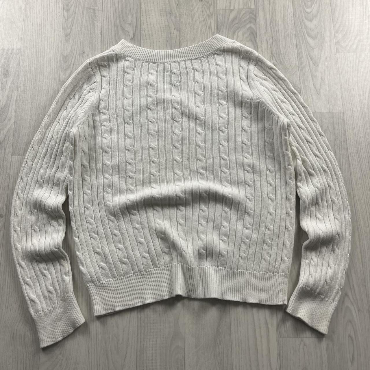 VINTAGE Y2K CHAPS CHUNKY CABLE KNITTED JUMPER WHITE