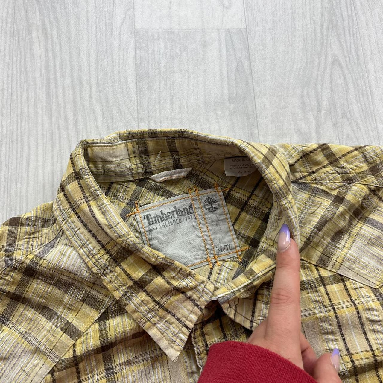 VINTAGE Y2K TIMBERLAND PLAID SHORT SLEEVE BUTTON UP SHIRT