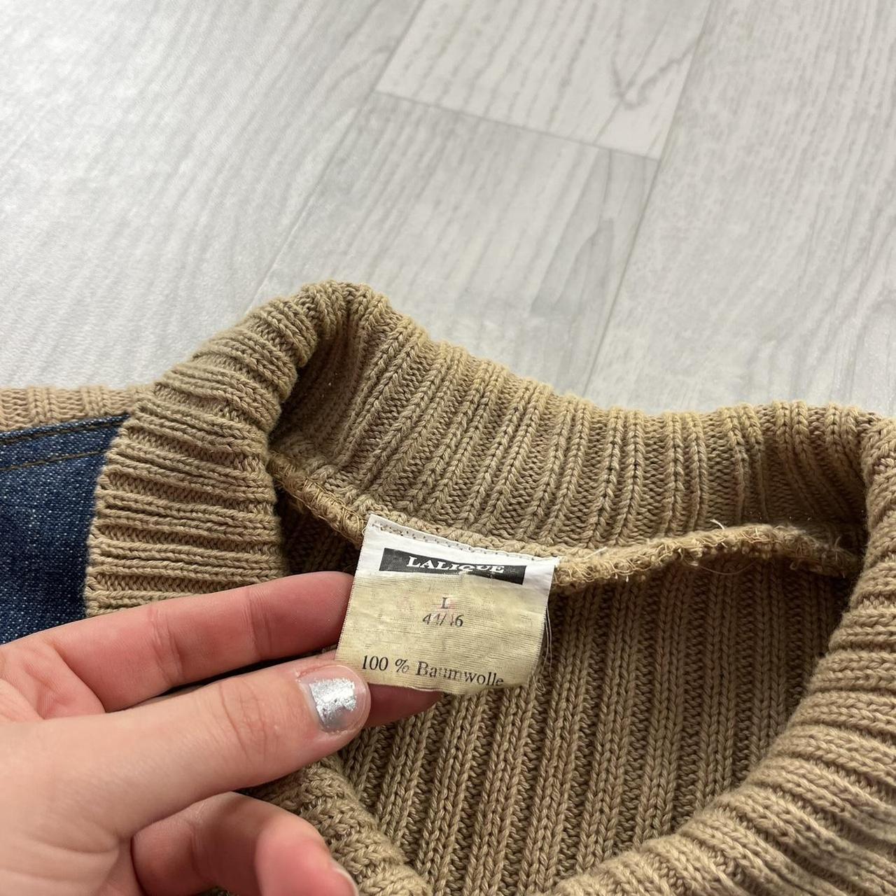 VINTAGE Y2K DENIM RIBBED SLEEVE JACKET BLUE BEIGE (L)