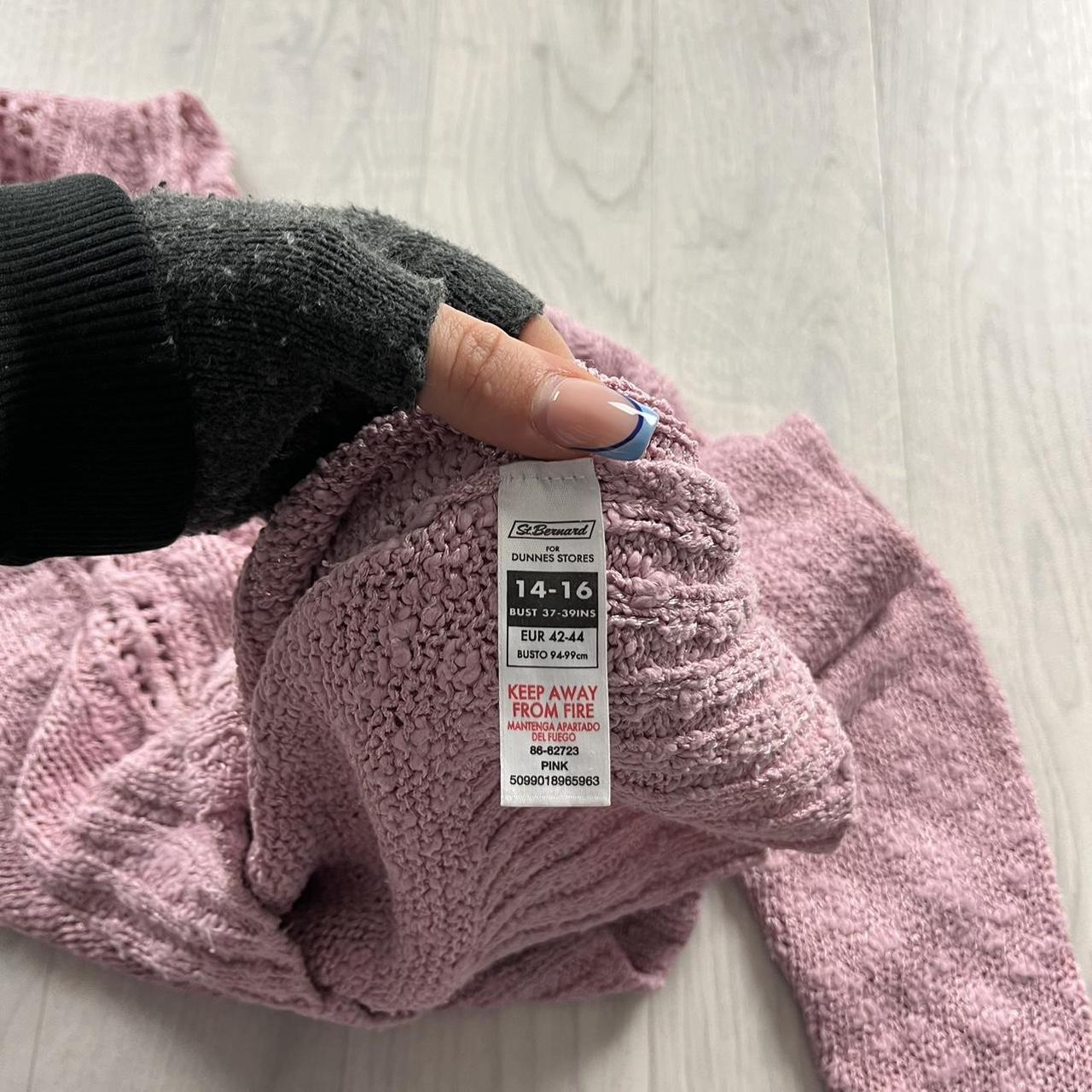 VINTAGE Y2K DUNNES CHUNKY KNITTED JUMPER BABY PINK