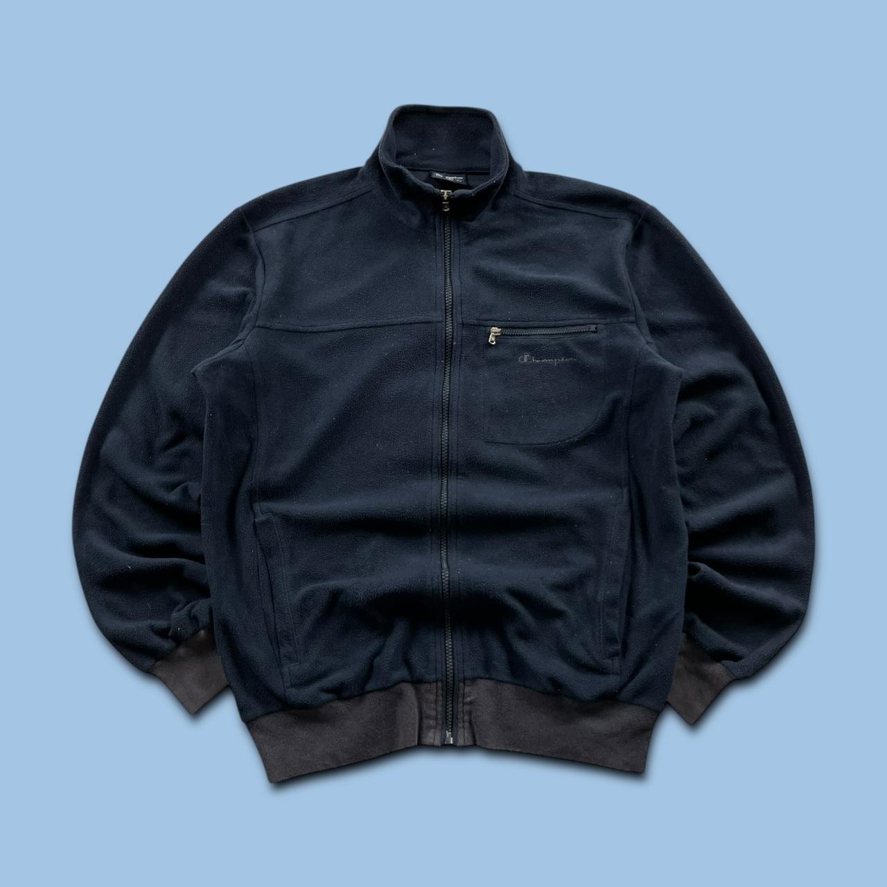 VINTAGE Y2K CHAMPION ZIP UP UTILITY FLEECE NAVY