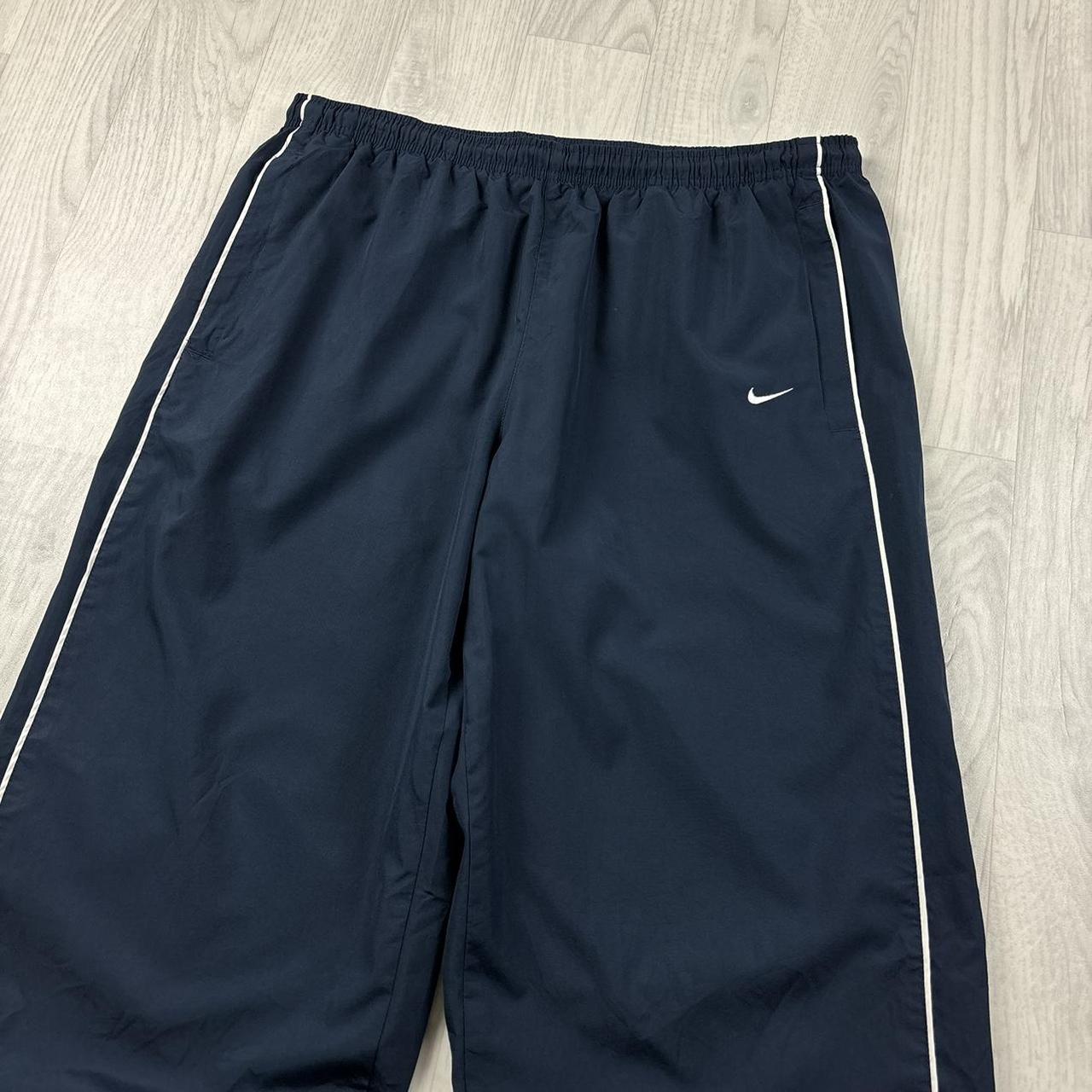 VINTAGE Y2K NIKE WIDE LEG BAGGY TRACKSUIT BOTTOMS NAVY