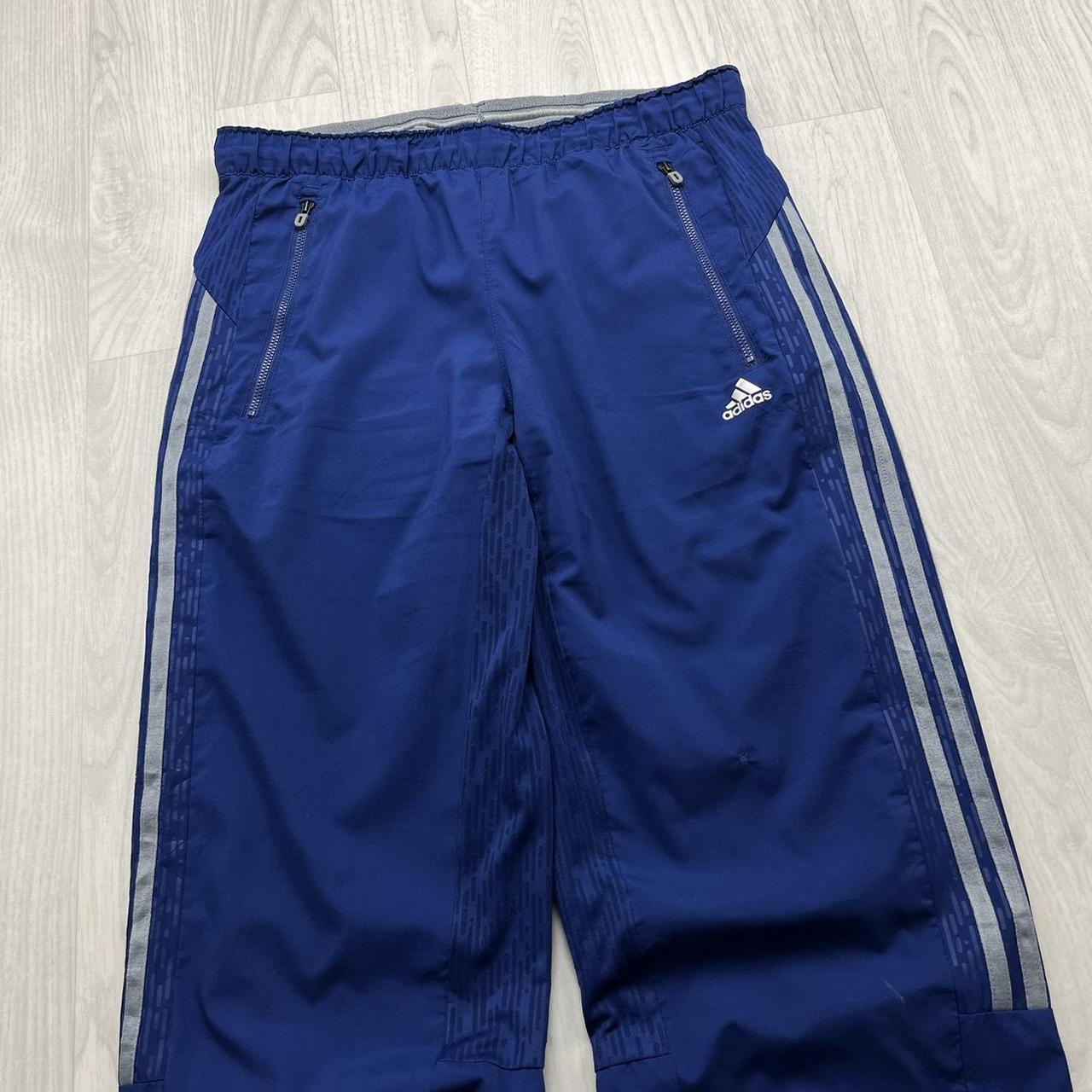 VINTAGE Y2K ADIDAS TECHNICAL BAGGY TRACKSUIT BOTTOMS NAVY BLUE