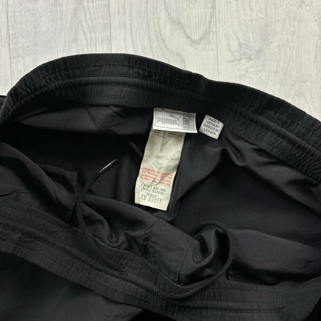 VINTAGE Y2K PUMA BAGGY TECHNICAL TRACKSUIT BOTTOMS BLACK
