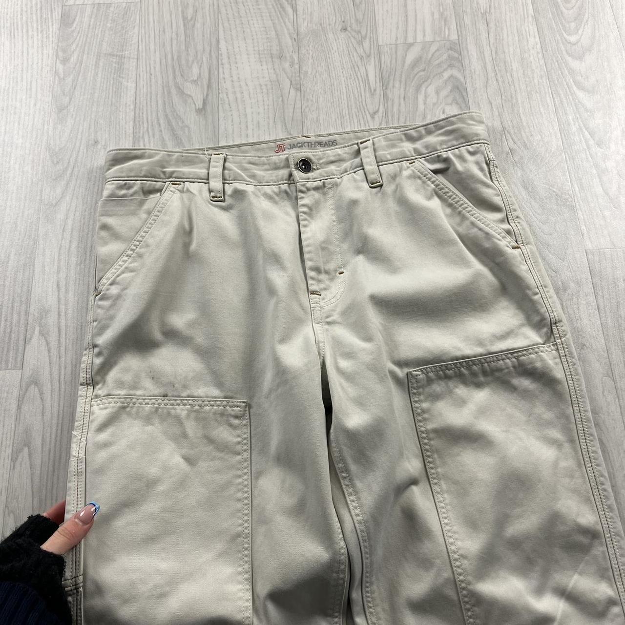 VINTAGE JACK THREADS DOUBLE KNEE CARPENTER JEANS CREAM