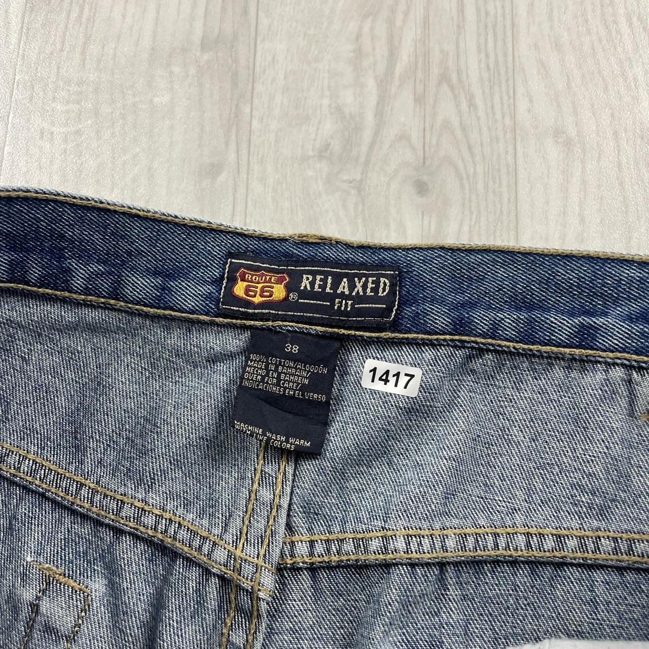 VINTAGE ROUTE 66 BAGGY LOOSE SKATER JORTS BLUE (38w)