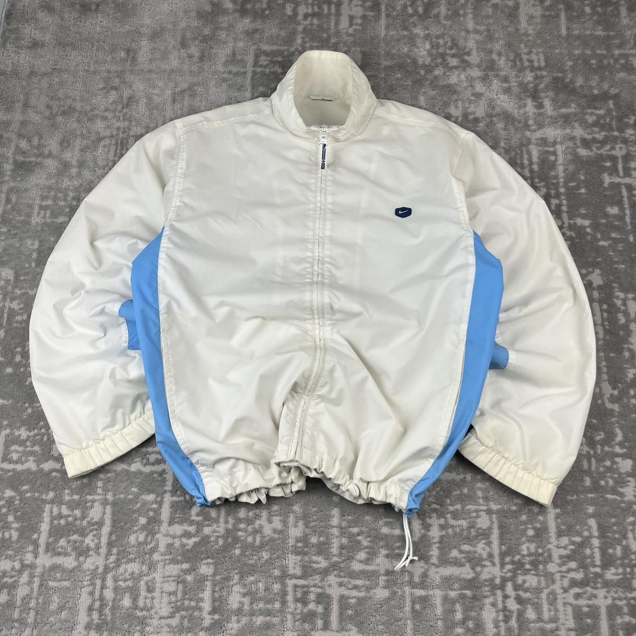 VINTAGE Y2K NIKE WINDBREAKER TRACKSUIT JACKET WHITE BLUE