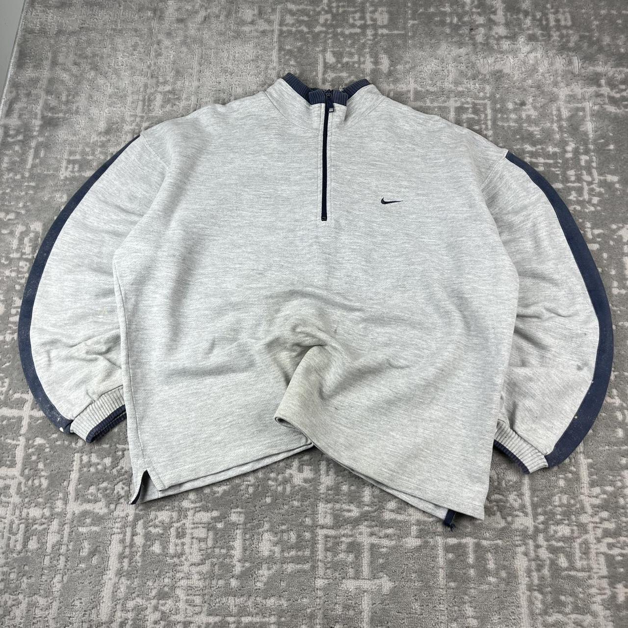 VINTAGE Y2K NIKE QUARTER ZIP SWEATSHIRT GREY