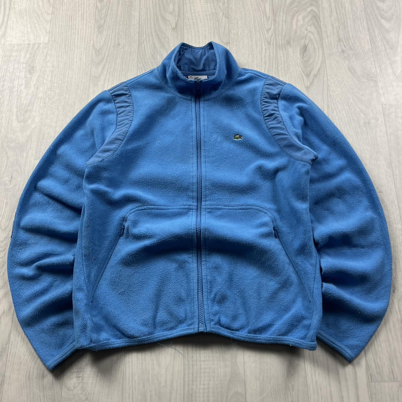 VINTAGE Y2K LACOSTE ZIP UP FLEECE BLUE