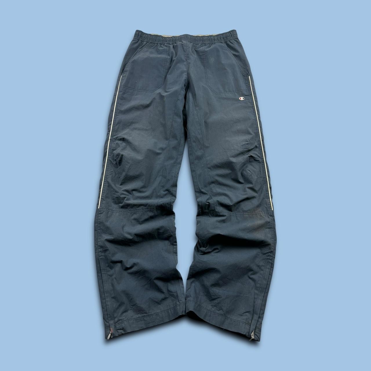 VINTAGE Y2K CHAMPION BAGGY TRACKSUIT BOTTOMS FADED NAVY