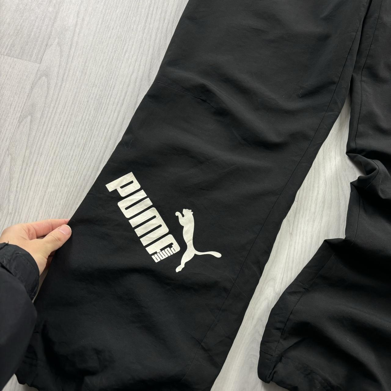 VINTAGE Y2K PUMA BAGGY TECHNICAL TRACKSUIT BOTTOMS BLACK