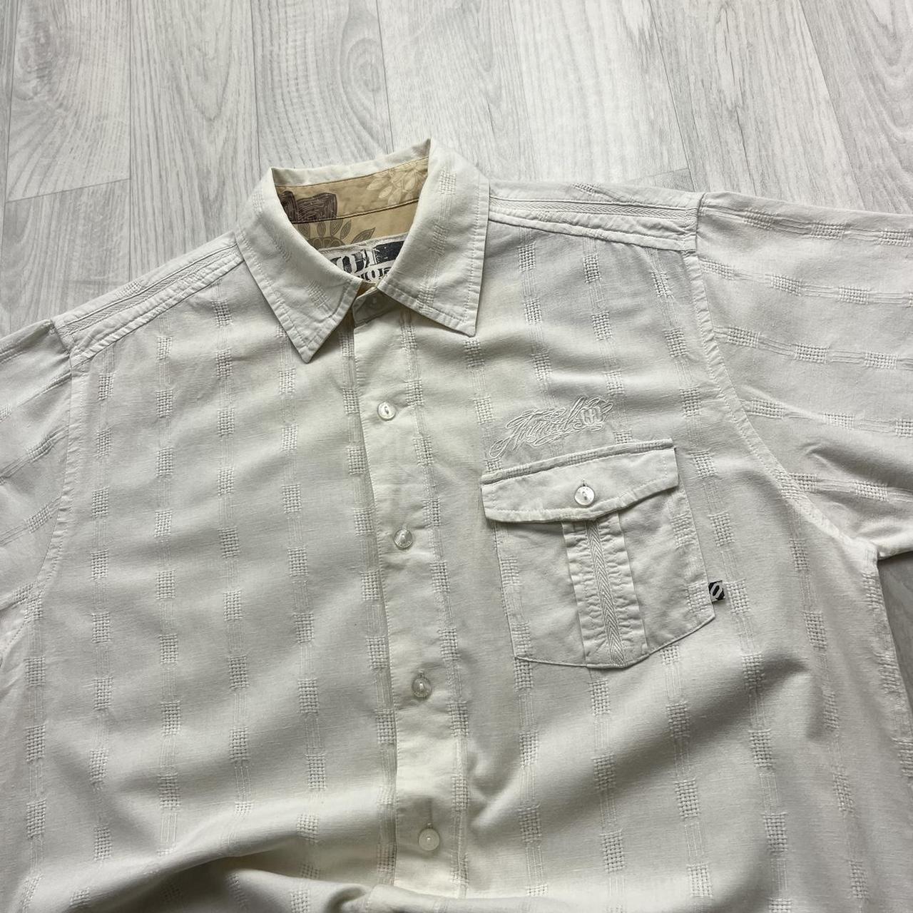 VINTAGE Y2K ANIMAL SHORT SLEEVE SHIRT WHITE / CREAM