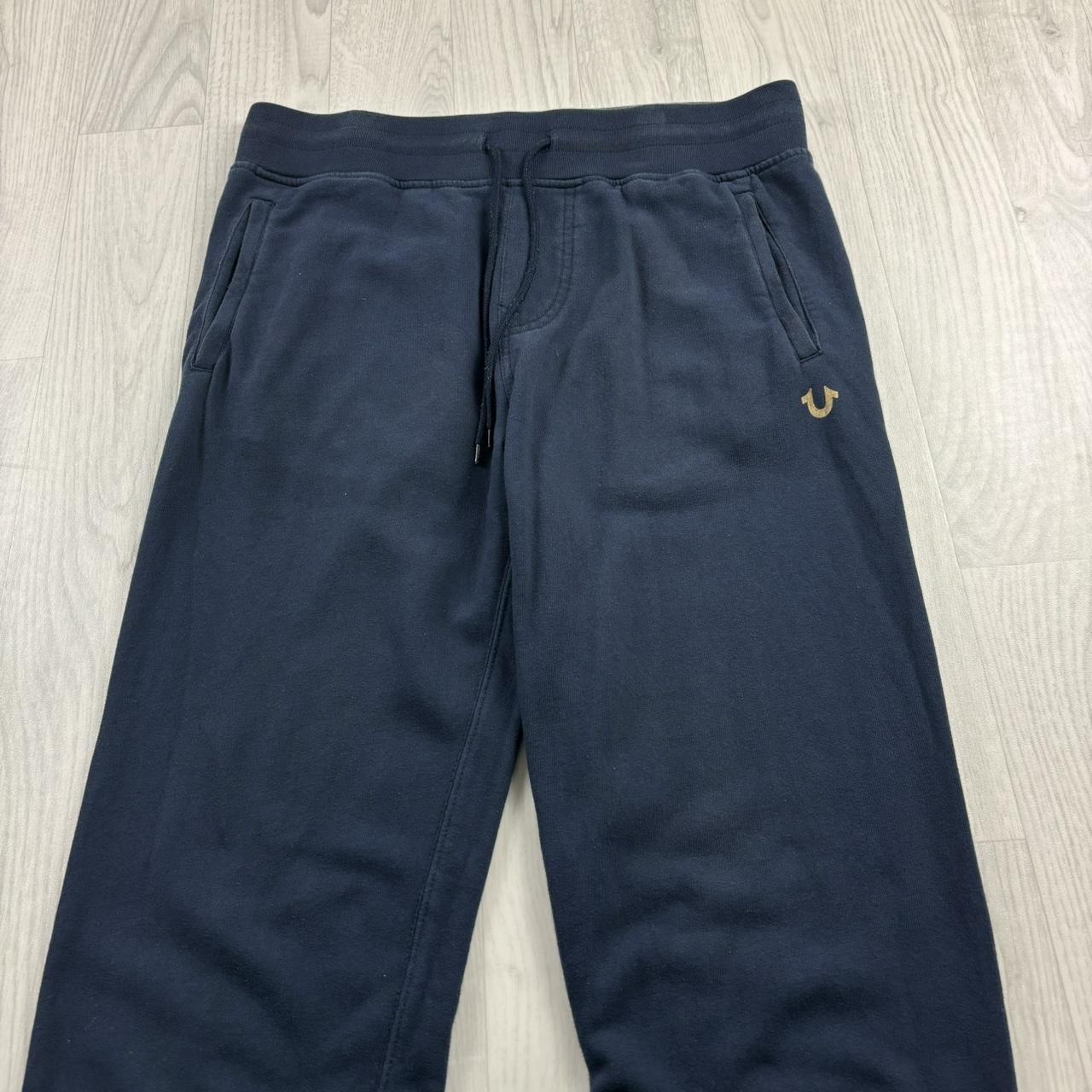 VINTAGE 00s TRUE RELIGION BAGGY COTTON SWEATPANTS NAVY