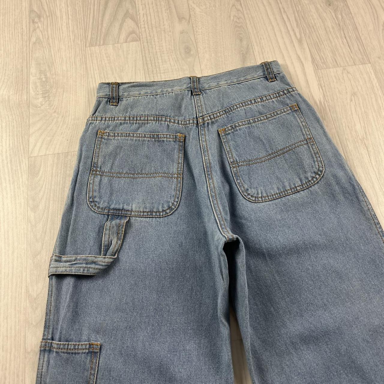 VINTAGE BAGGY WIDE LEG CARPENTER JEANS LIGHT BLUE (26x31)