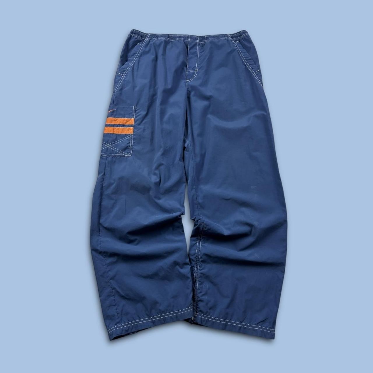 VINTAGE Y2K NIKE CARGO BAGGY TRACKSUIT BOTTOMS BLUE