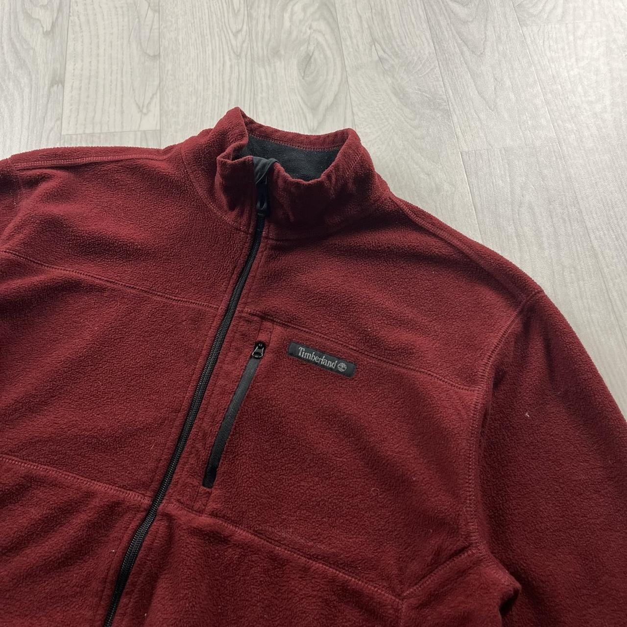 VINTAGE Y2K TIMBERLAND ZIP UP FLEECE BURGUNDY