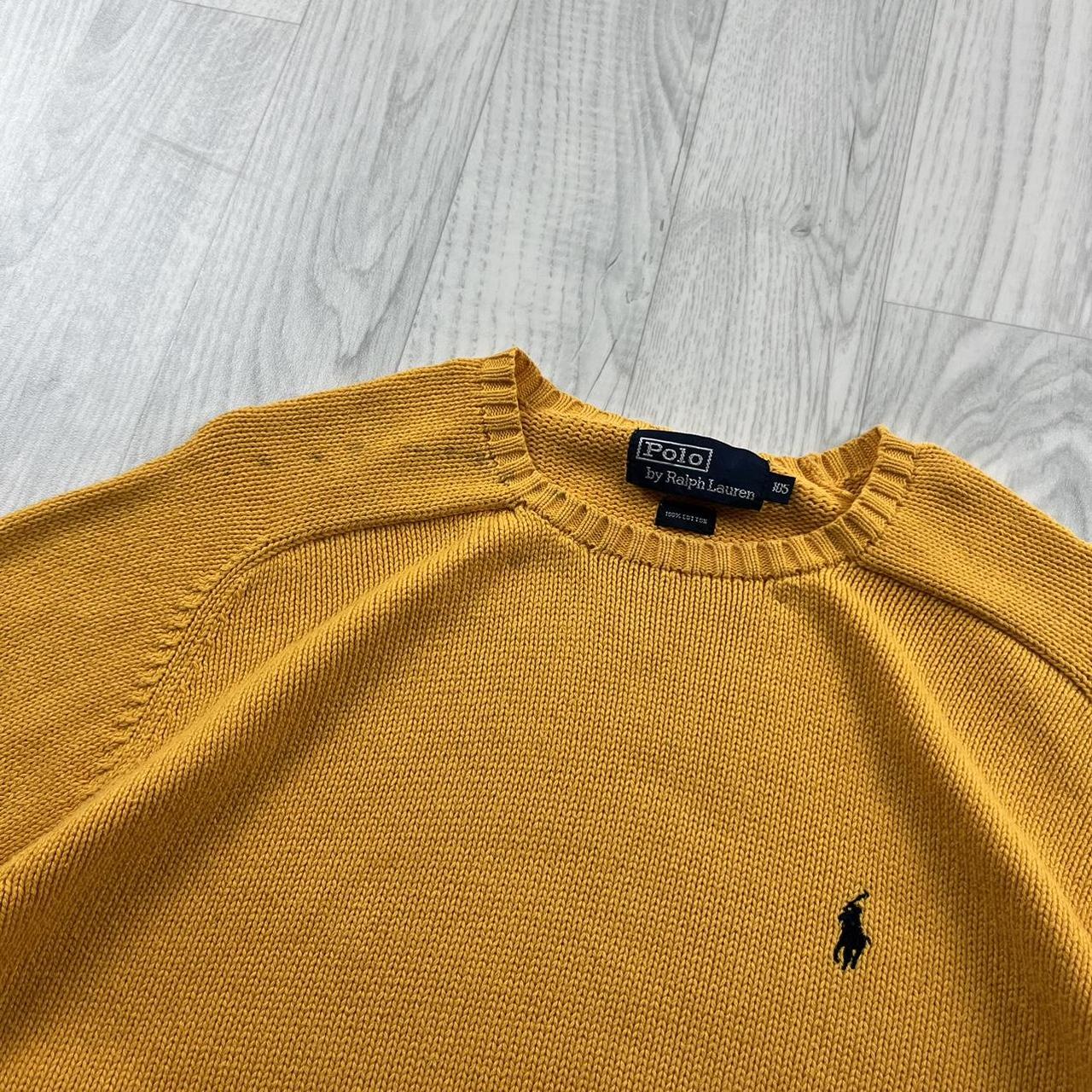 VINTAGE Y2K POLO RALPH LAUREN CHUNKY KNITTED JUMPER YELLOW