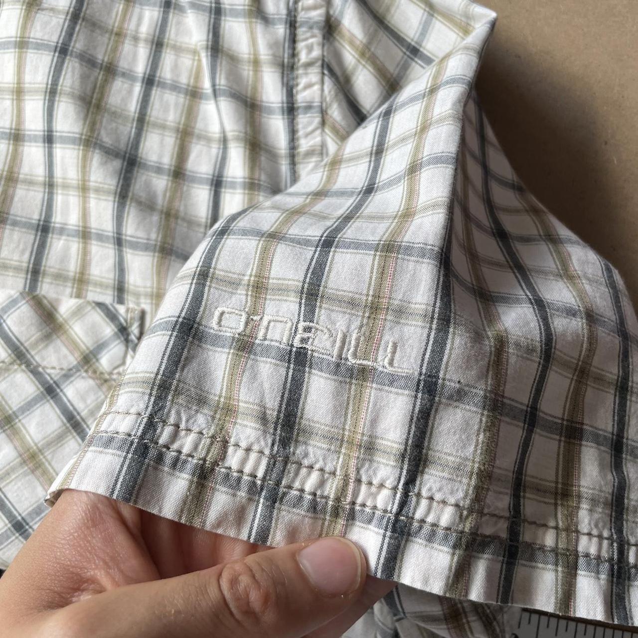 VINTAGE Y2K ONEILL CHECKERED SHORT SLEEVE SHIRT WHITE (XXL)