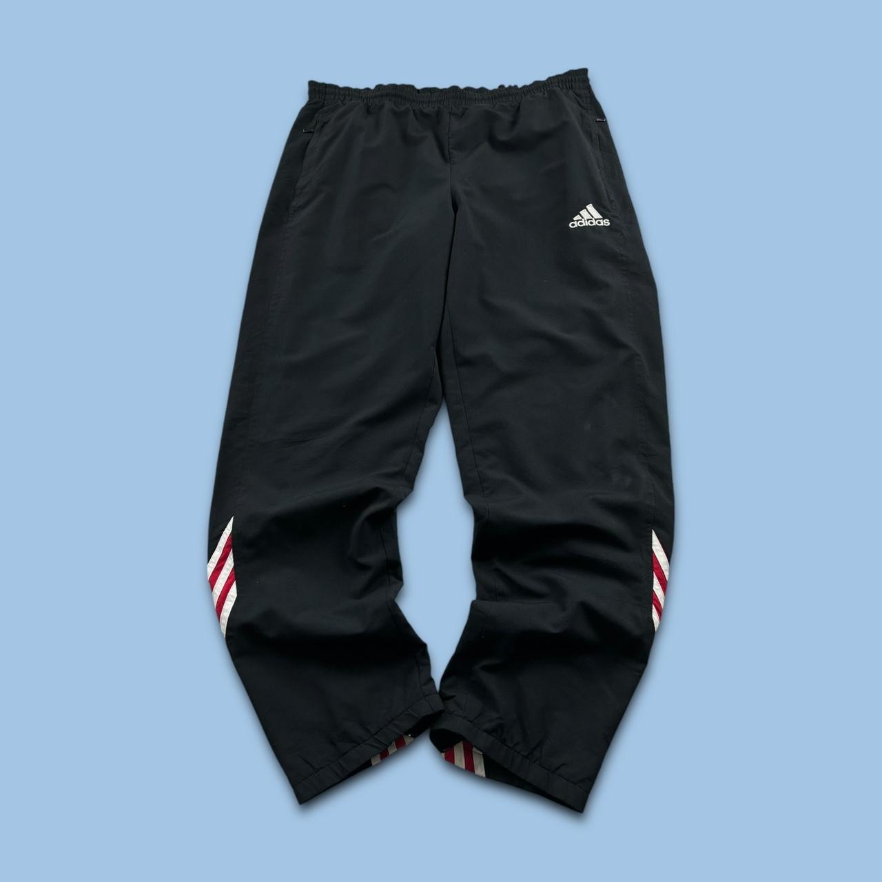 VINTAGE Y2K ADIDAS BAGGY TRACKSUIT BOTTOMS BLACK