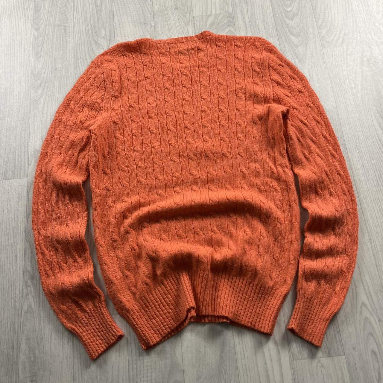 VINTAGE Y2K POLO RALPH LAUREN CHUNKY CASHMERE CABLE KNITTED JUMPER ORANGE