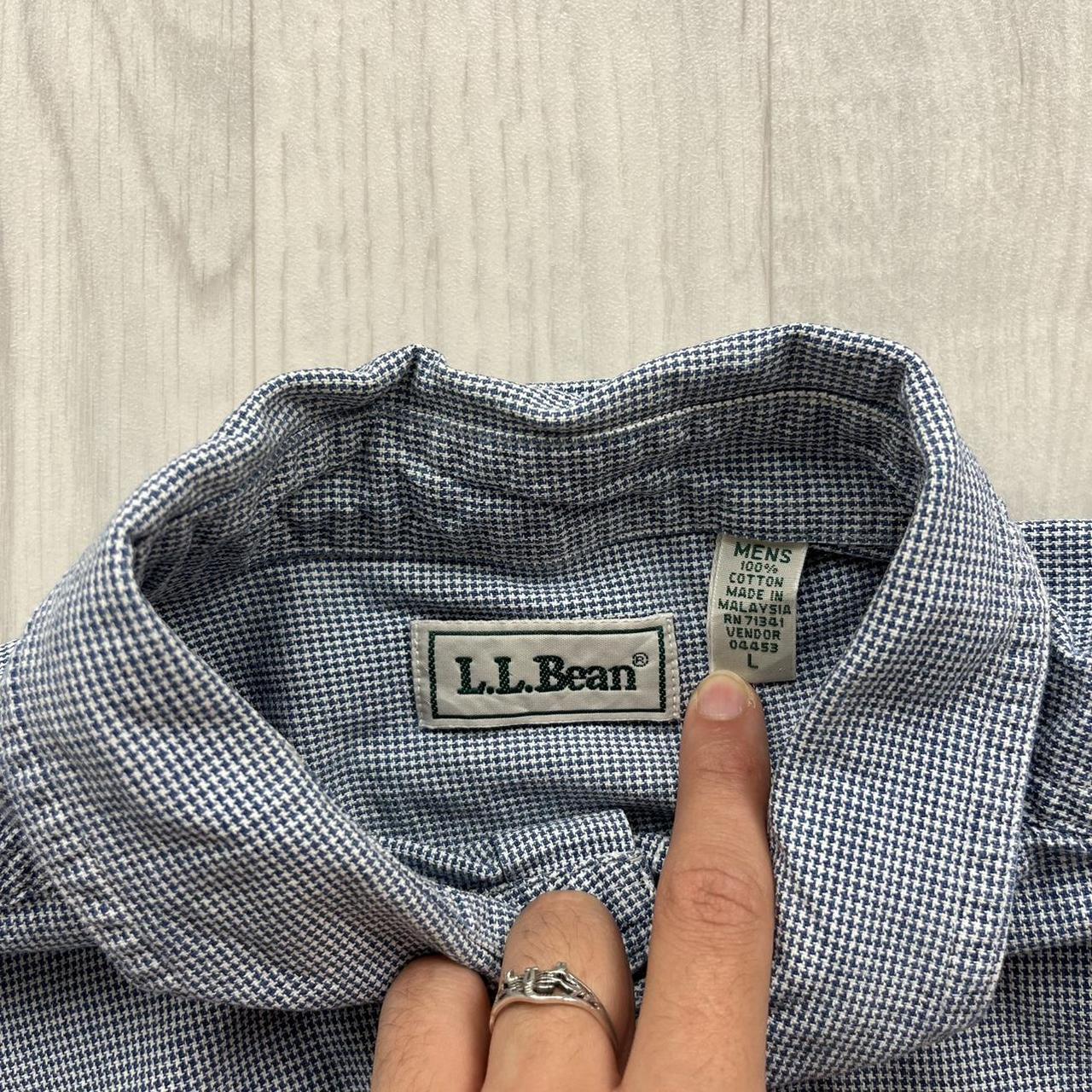 VINTAGE Y2K L L BEAN PATTERN SHORT SLEEVE BUTTON UP SHIRT NAVY