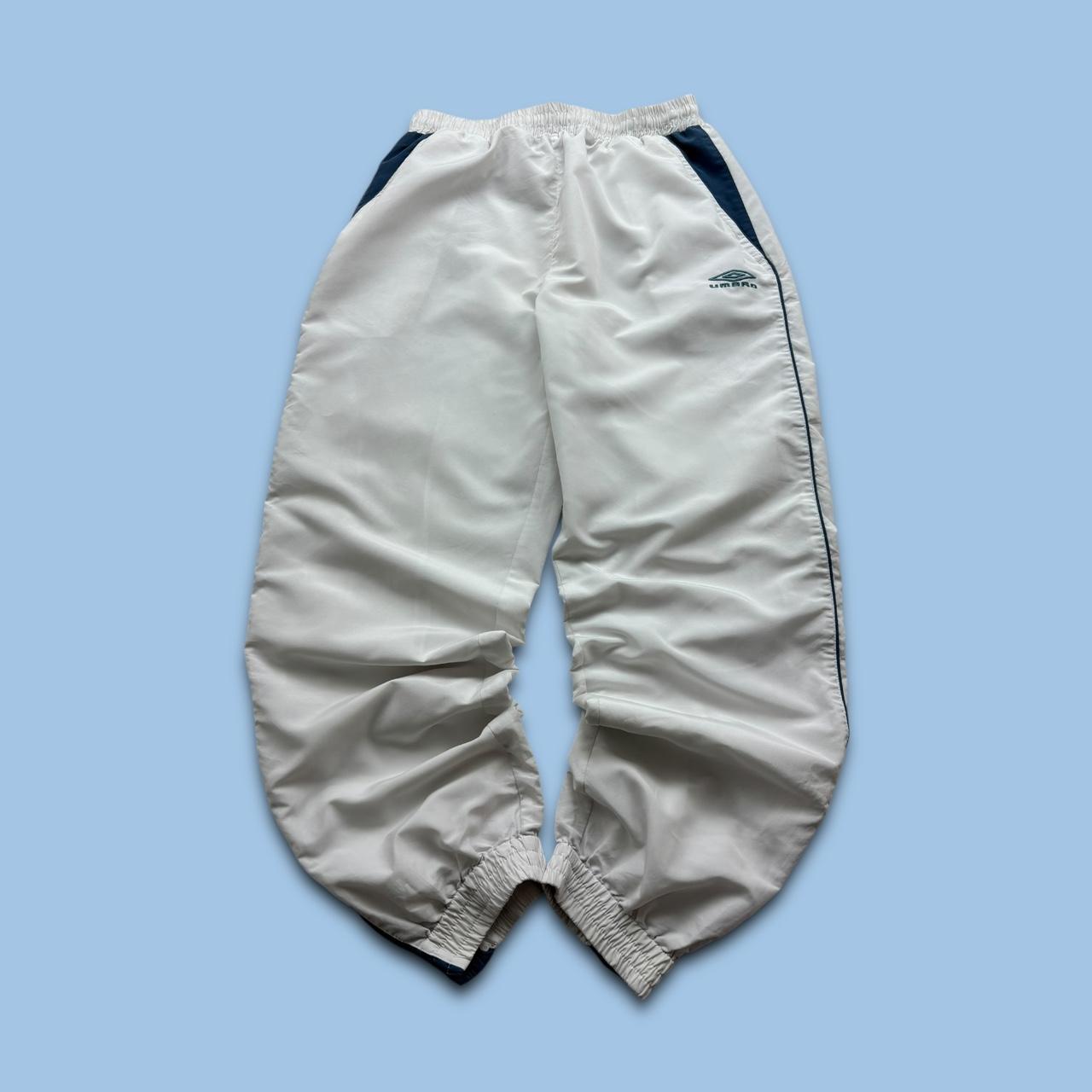 VINTAGE Y2K UMBRO BAGGY TRACKSUIT BOTTOMS WHITE