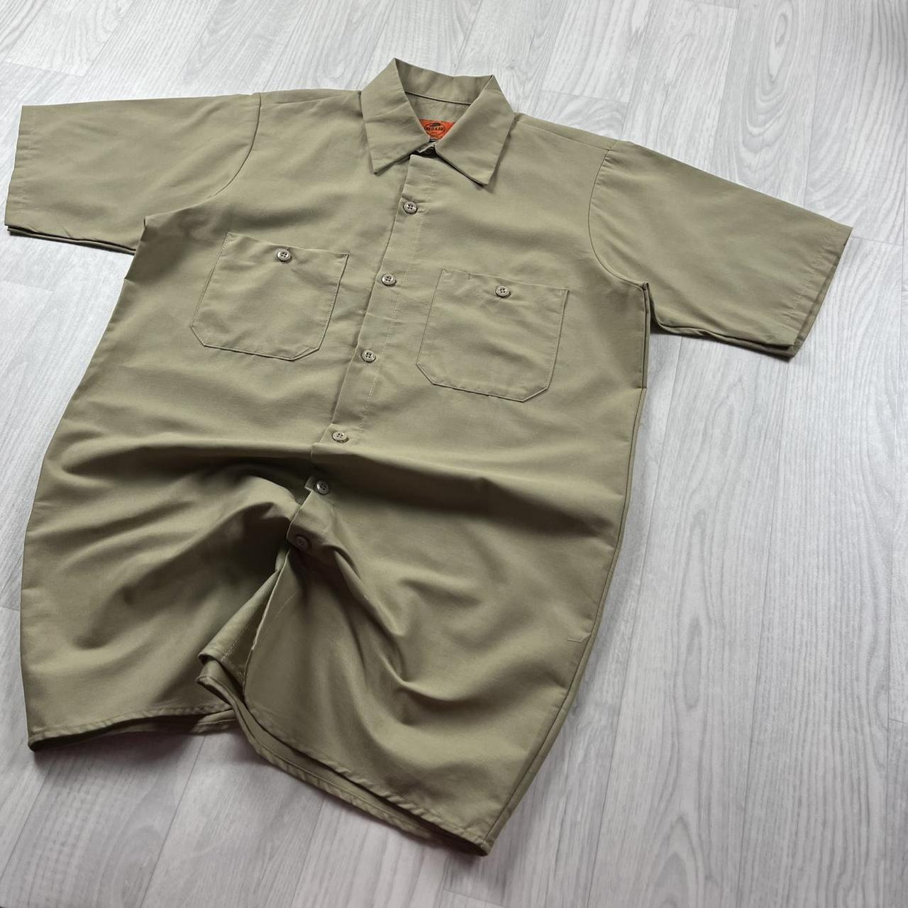 VINTAGE Y2K UTILITY SHORT SLEEVE SHIRT KHAKI