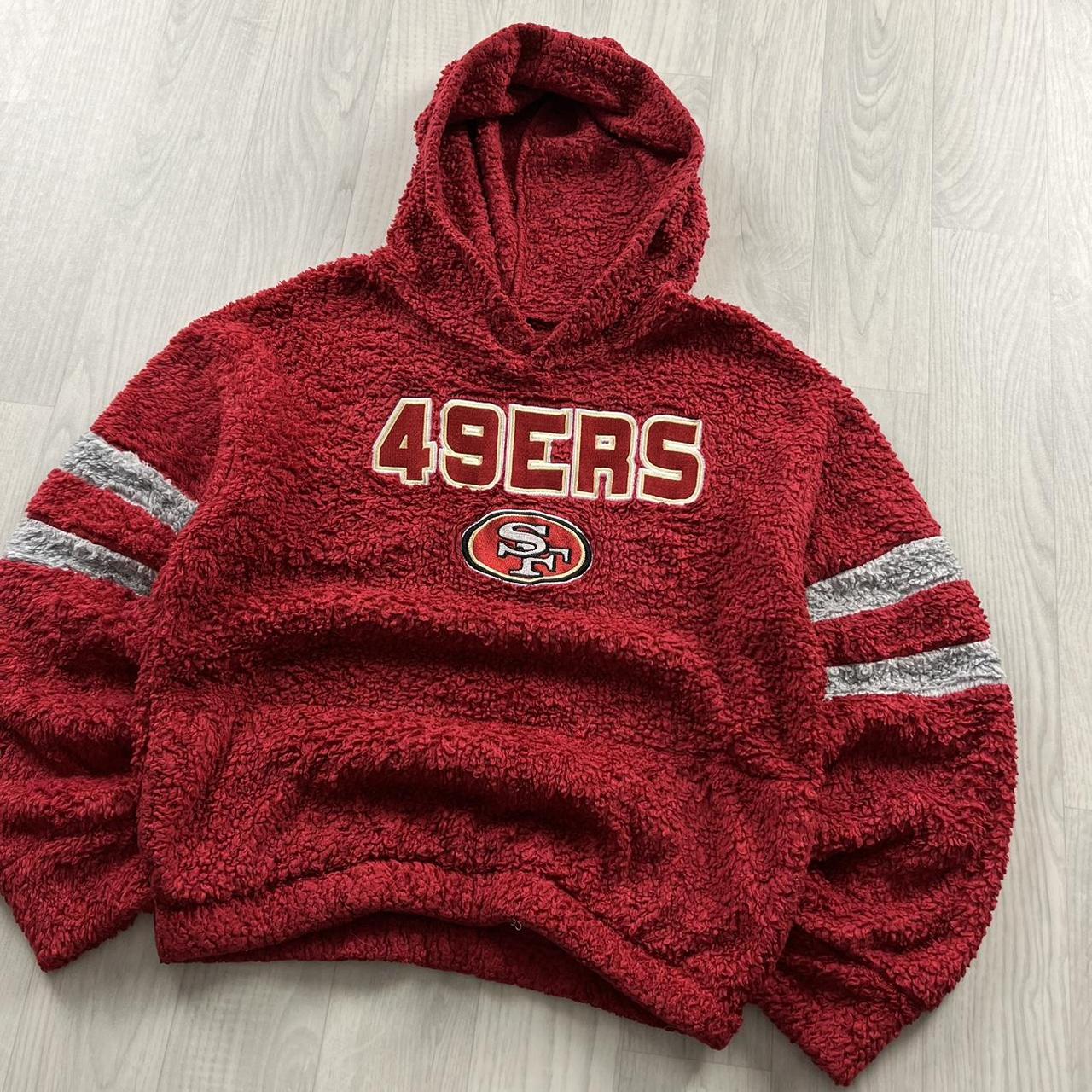 VINTAGE Y2K NFL 49ERS SHERPA FLEECE HOODIE RED