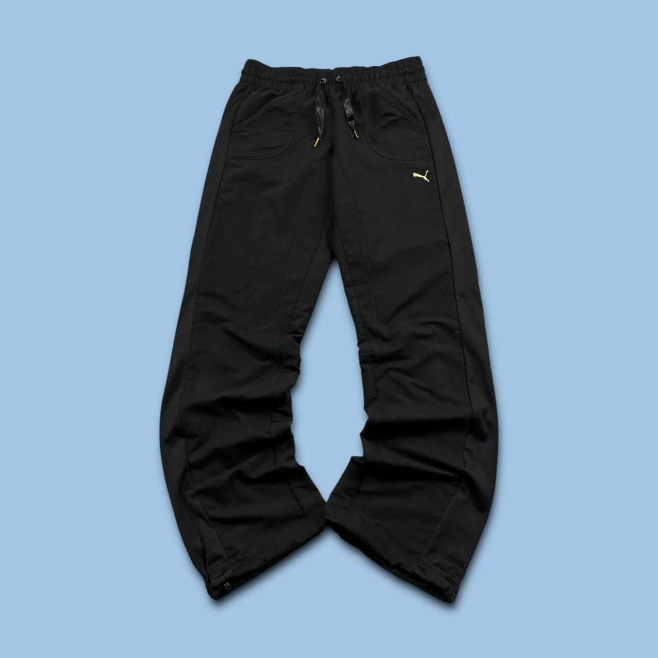 VINTAGE Y2K PUMA LOW RISE TECHNICAL TRACKSUIT BOTTOMS BLACK