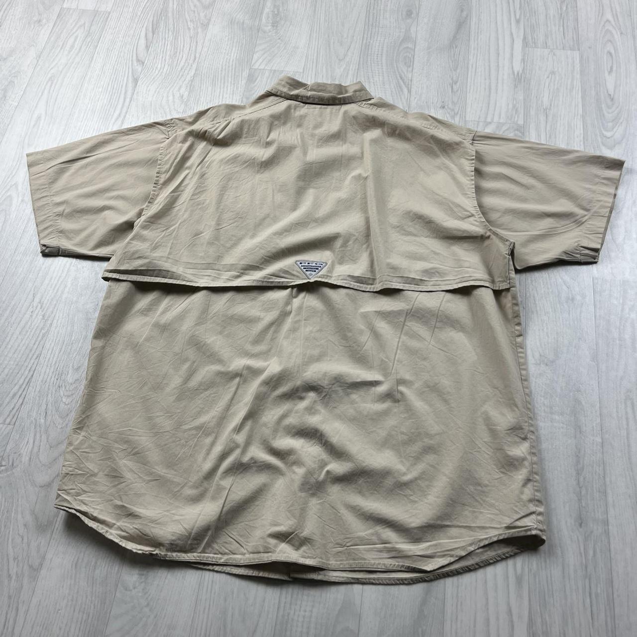 VINTAGE Y2K COLUMBIA CARGO UTILITY SHORT SLEEVE SHIRT BEIGE
